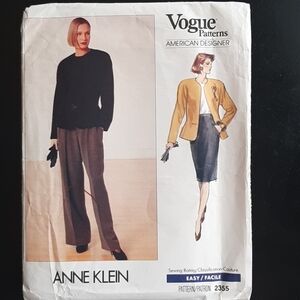 VTG 1989 VOGUE ANNE KLEIN PATTERN # 2355